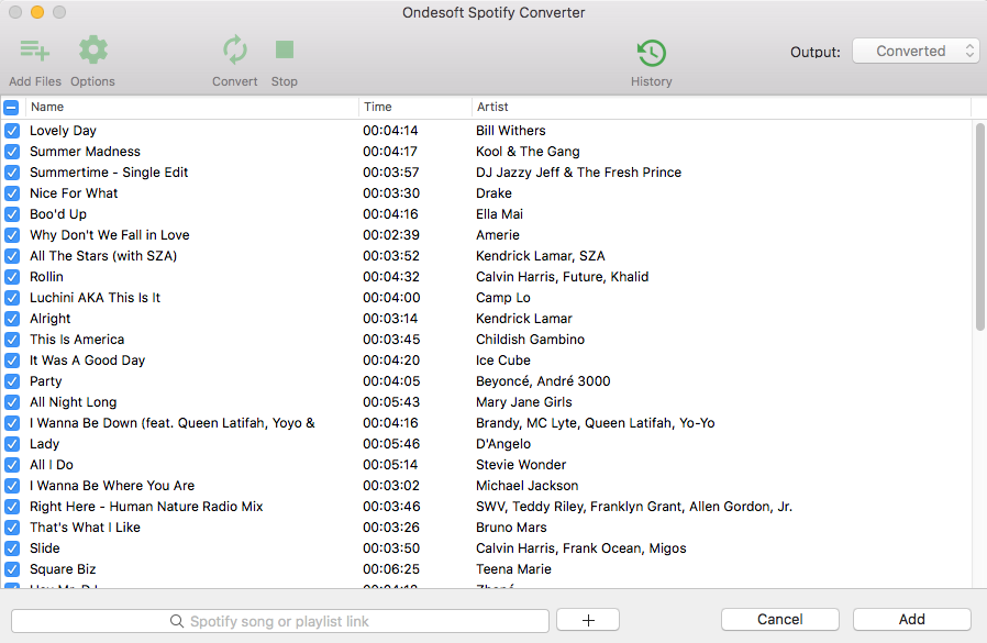 添加Spotify播放列表